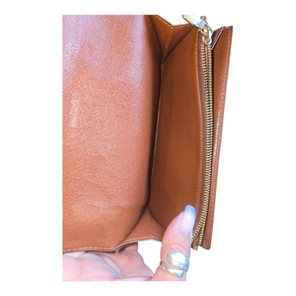 LV VINTAGE SARAH LEATHER WALLET LOUIS VUITTON BROWN MONOGRAM - Picture 12 of 16